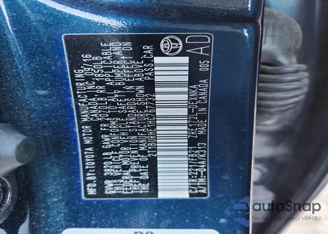 2017 Toyota Corolla L из США, поврежденный, VIN 2T1BURHE1HC767732